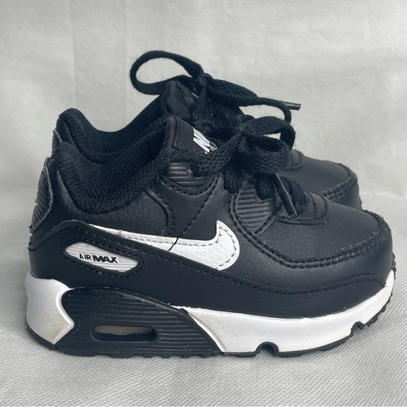 Nike Air Max 90 LTR Sneaker Shoe Toddler Size US 5C EU 21 Black White CD6868-010 - Picture 6 of 14